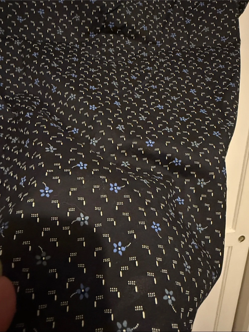 J. Crew Navy Short-Sleeve Button-Down with Small Geometric Print